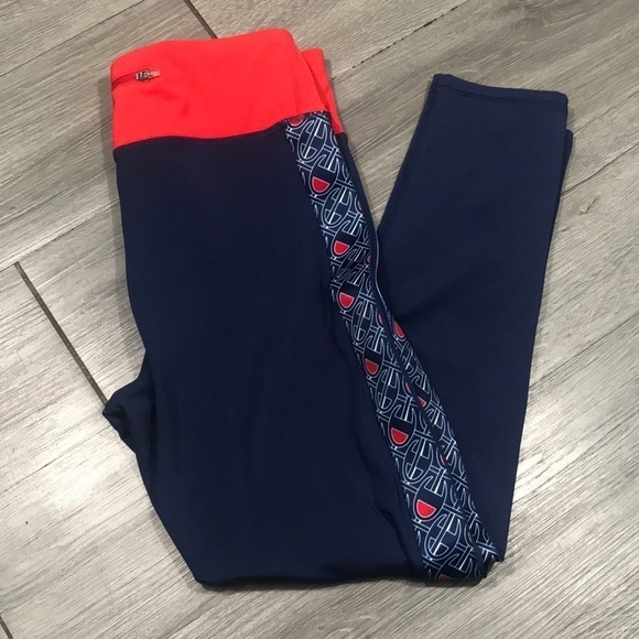 Champion NWOT Spell-Out Side Ribbon Red, White, & Blue Leggings size M - Picture 1 of 9